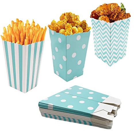 Popcorntüten, 60 Stück Popcorn Boxen, für Party, Karneval, Filmabend, Blau