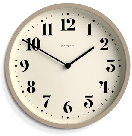 NEWGATE® Number Four Theatre wanduhr | Moderne runde Uhr | 30cm | Stein | Dekorative Zahlen | Ideal für küche, Wohnzimmer oder büro