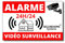 SecureHome Systems - Lot de 8 autocollants fond blanc dissuasifs vol 8,5x5,5cm - Alarme + Vidéo-surveillance 24h/24 - Haute qualité, résistance pluie et UV…