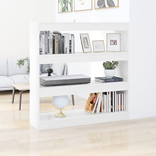 homiuse 3 Regale Bücherregal/Raumteiler Weiß 100x30x103 cm Regal Weiß BüCherregal Regal Wand WüRfelregal BüCherregal Holz Buchregal BüCherschrank Aufbewahrungsregal Bookshelf Korridor&Zimmer