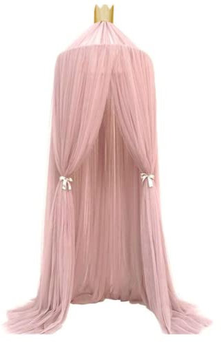 Moskitonetz, Betthimmel Baldachin Babybett für Kinder zum Lesen Dichtmaschiges Heim-Moskitonetz, Schöne Dekoration Stilvoll für Babyzimmer Rosa