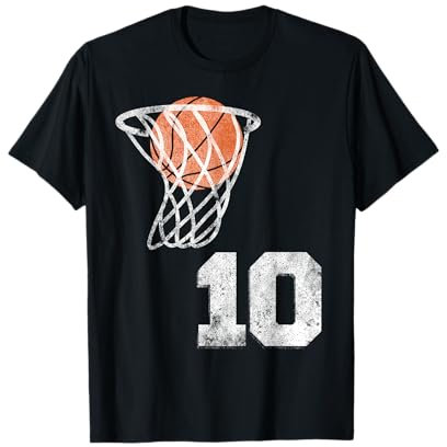 Vintage Basketball Trikot Nummer 10 T-Shirt Spieler Nummer T-Shirt