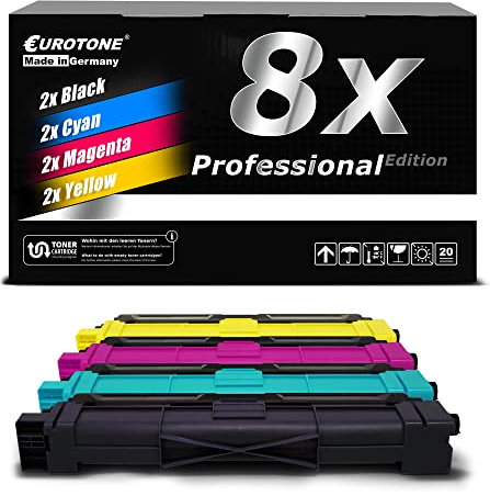EuroPro Toner im 8er Set, kompatibel für Brother DCP-L3510CDW DCP-L3550CDW, TN-243/TN-247