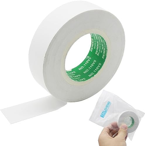 TAOSHENG PVC Electrical Tape, 18mm Width 20m Length Waterproof Strong Self-Adhesive Insulation Tape for Insulating Repairing Protecting Electrical Wires, White 1 Roll