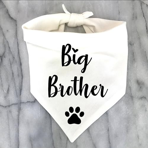 TENWEL Hundehalstuch, Motiv: Big Brother Big Sister, Schwangerschaftsankündigung, Fotos, Welpe, Gotcha Day, Stil 1, Bandana, Hund, Zubehör, Baumwolle Baumwollmischung