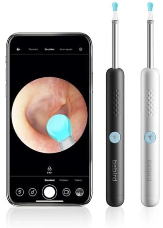 BEBIRD Outil de retrait de cérumen avec caméra 1080HD, version améliorée, étanche, anti-chute, otoscope sans fil avec lumière et appareil photo, prise en charge Android/iOS.