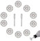 TUKNN Discos Dremel Diamante, Disco Corte Diamante Dremel, Hojas de Sierra Circulares de Diamante, Mini Hoja de Sierra Circular, Discos de Corte y 2 Mandriles para Herramienta Rotativa, 20mm, 10PCS