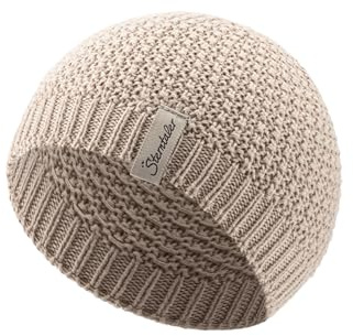 Sterntaler GOTS Strickmütze Waffel - Babymütze aus Baumwolle (Bio) - anschmiegsame Unisex Beanie Mütze mit Waffelstrickmuster - Baby und Kinder Übergangsmütze, beige, Größe 37