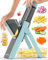 Fullstar Safer Mandoline Slicer for Kitchen, Cucumber Slicer, Potato, Julienne Vegetable & Food Chopper (4 in 1, Grey and Aqua)