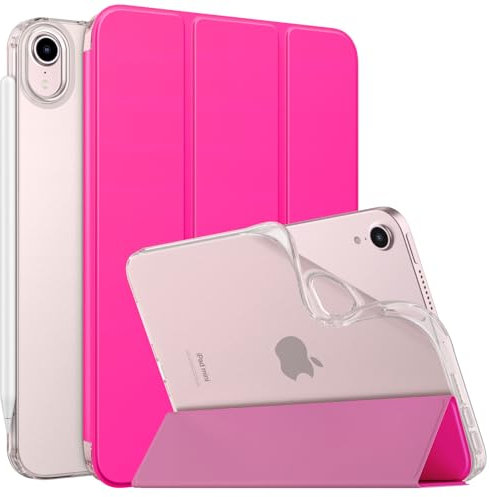 MoKo Cover Compatibile con Nuovo iPad Mini 7 (A17 PRO) 2024, Custodia iPad Mini 6a Generazione 2021 (8,3 Pollici), Custodia iPad Mini 6, TPU Cover Posteriore per iPad Mini 7, Pitaya Rosso