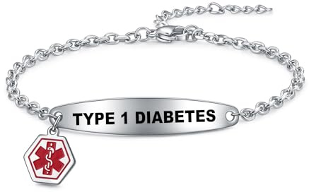 AITENME Medizinischer Alarm Armbänder Damen SOS Damen Medical Armband Edelstahl Armkette Kette Panzerkette