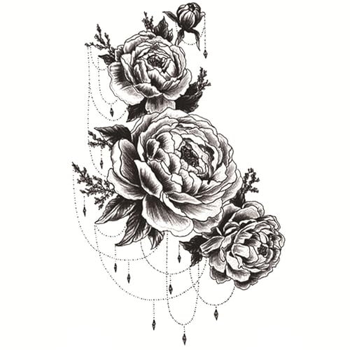 Rose Waterproof Temporary Tattoo, Realistic Tattoo Sticker for Men Women Boy Girl, Fake Tattoos