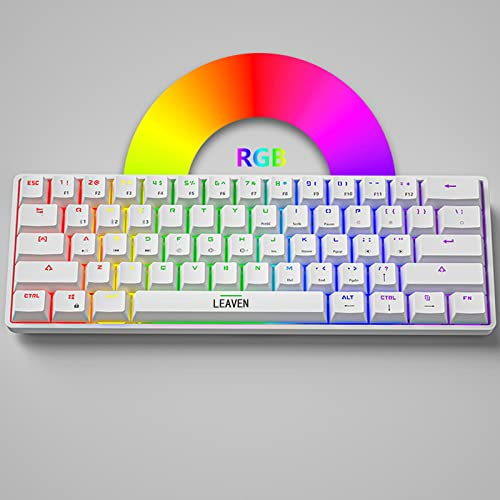 60% Wireless Mechanical Keyboard Backlit 61 Keys Gaming Keyboard with Blue Switches for Computer Laptop Portable Light up Keyboard Gaming Accessories Cool Stuff Gifts for Teenage Boys Men Women/10