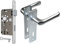 BKS Zimmertür/Wohnungstür/Badezimmer Komplett Set, inclusive Aluminium Schild Beschlag (BB Buntbartschlüssel, DIN RECHTS, Kurzschild 165mm x 40mm)