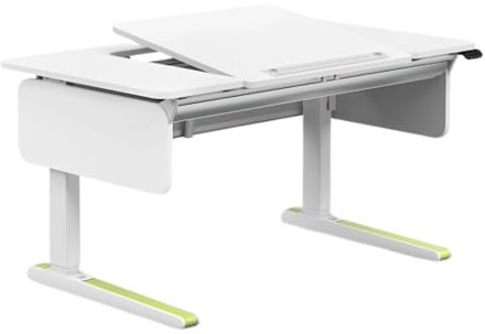 Moll e-Champion Kinderschreibtisch elektrisch höhenverstellbar | mitwachsend & ergonomisch mit geteilter, neigbarer Tischplatte & gerundeten Ecken | Schreibtisch für Schulkinder | Made in Germany