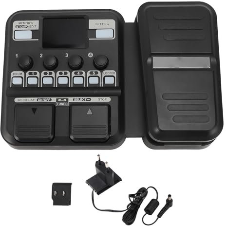 Processeur Multi-effets pour Guitare, Plug and Play, échantillonnage IR, Synthétiseur Numérique 100-240V pour des Options D'alimentation Polyvalentes (Prise UE)