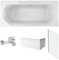 Jacob Delafon Pack Baignoire Droite 180 x 80 Elise + Tablier Angle + mitigeur Bain Aimé chromé + Pare Bain chromé + vidage