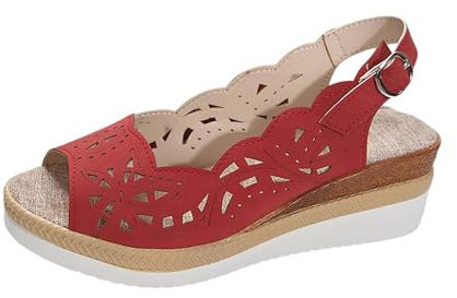 Chaussures pour femme - Taille 43 - Noires - Élégantes et respirantes - Sandales d'été pieds nus - Sandales larges - Chaussures d'été confortables - Sandales compensées pour femme - Chaussures de