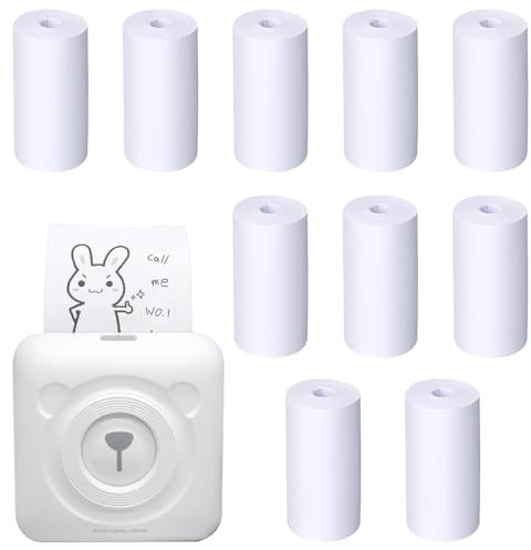 DITK-U 10 Rolls Portable Thermal Printer Paper 57x 25 Thermal Paper White Instant Print Camera Refill Paper BPA Free Non Adhesive Smooth Papers for Most Kids Instant Camera,Cash Register