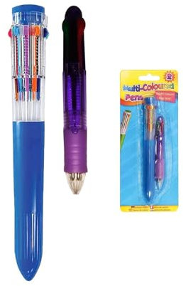 2 x Kugelschreiber für Kinder, Mehrfarbig, 10,2 cm und 25,4 cm, Einziehbar für Schule, Büro, Schulbedarf, Studenten, Geschenk