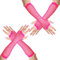 AOZUO 2 Paar Rosa Netzhandschuhe,Wednesday Kostüm Handschuhe,80er Jahre Netz Armstulpen Langes Fingerlose Neonhandschuhe Stretch Netzhandschuhe Für Frauen Kostüm Mottoparty Emo Gothic Szene Zubehör