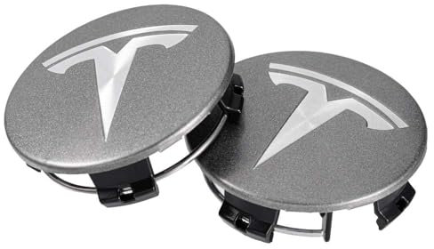 VTEQIOPF Packung mit 4 Radkappen, für Tesla 60 mm Radnabenabdeckung Oberfläche, Felgendeckel Ersatz Kompatibel mit
