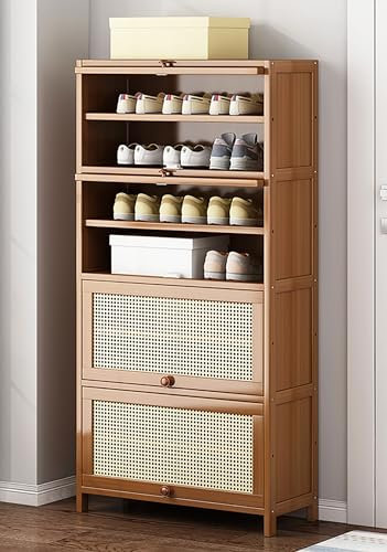 Shoe Cabinets,Shoe Storage Cabinet For Hallway - Bamboo Material, Breathable Doors - Perfect for Entrance Halls and Bedrooms - Shoe Cupboard and Racks Storage
