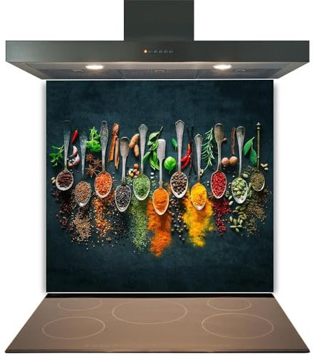 C2G Printed Glass Splashback for Kitchen, Made from Toughened Heat Resistant Glass for Cooker and Hob Backsplash (100cm (w) x 70cm (h) - Design No. 2120)