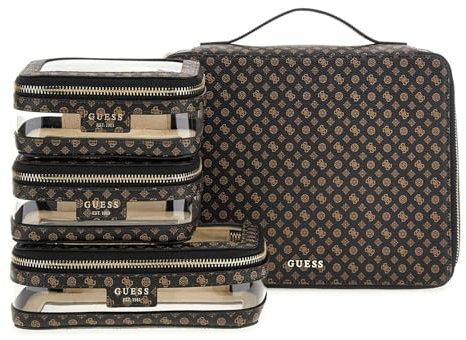 GUESS All In One Beauty Case Mocha Logo Multi