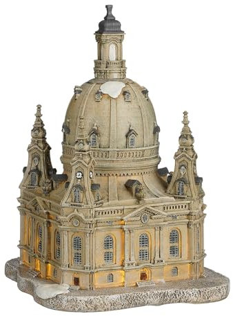 MICA Decorations Luville Frauenkirche Weihnachtsdorf - 21x19x27.5 cm - Polykronesin - Mehrfach
