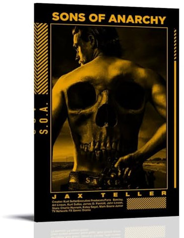 EGLOBICH Jax Teller SOA TV-Show-Poster, Wandkunst, dekoratives ästhetisches Leinwandposter, 20 x 30 cm, Rahmen Jax Teller SOA