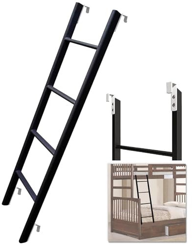 MKLSRWOING Replacement Bunk Bed Slanted Ladder 4/5 Step RV Bunk Ladder Multi-function Hook-on Twin Bed Ladder for Dorm Camper Loft, Universal Interior/Exterior Straight Ladder (Size : 116cm(4