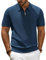 PJ PAUL JONES Poloshirts für Herren Kurzarm Retro Strick Polo Herren Tshirt Marineblau L
