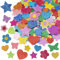 Suofuolef Glitzernde Schaumstoff Aufkleber, 4 Muster Bunte Sterne, Herz, Schmetterlinge, Blumen Aufkleber für Kinder/Wand Dekoration/Basteln/Fertigkeit Dekoration