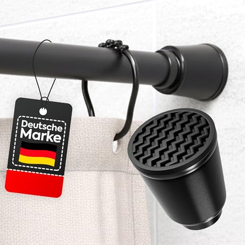 AKAYGUN Gardinenstange ohne Bohren (Schwarz, 70-120cm) Teleskopstange zum Klemmen, Spannstange ohne Schrauben, für Innen- und Außenbereich zum Klemmen