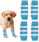 Dog Leg Warmers,4PCS Winter Soft Warm Strip Pattern Dog Leg Sleeves,Knitted Dog Elbow Protector Elastic Pet Leg Hock Protectors for Kitten Puppy Small Medium Dogs Cats (Blue, L)