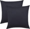NatureMark 2er Set Jersey Kissenbezüge – Elastisch, weich, atmungsaktiv und hautfreundlich – Waschbare Kissenhülle - 50x50 – Schwarz