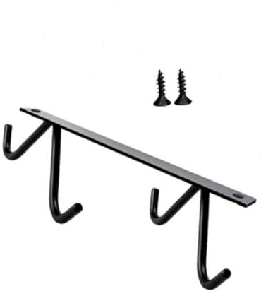 Sosoport Kitchen Hanging Hook Spoon Spatula Mug Hanger Rack for Flat Walls Corrosion Resistant Storage Organizer Black Finish