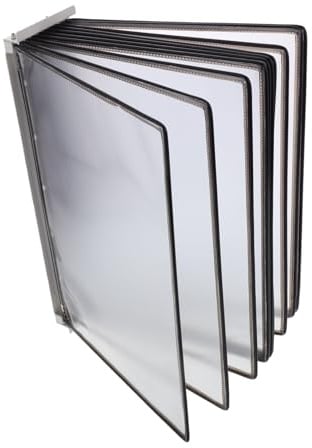 TOBBOMEY Transparenter Wandmontierter Dokumentenhalter für 10 Seiten im A4-format mit Eisen und Pvc Benutzerfreundliches Ablagesystem für Büro und Bibliothek zur Geordneten Präsentation