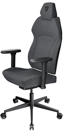 ThunderX3 Solo 360 Hybrid Gaming-Stuhl – Loft Air Dunkelgrau | Mehrschichtiges atmungsaktives Gewebe, vollständig geformter Schaumstoff, Synchronmechanik, 3D x 360 Armlehnen