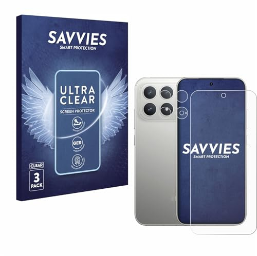 Savvies Schutzfolie für Xiaomi Poco F8 Pro | (Display+Kamera) 6 Stück Transparenter Displayschutz Made in Germany Ultra-Klar Displayschutz-Folie