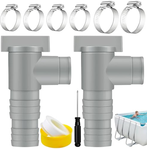 Vautvis Vanne Piscine 32mm 38mm, 2 Pièces Adaptateur Tuyau Piscine Vanne d'entretien/d'arrêt pour Piscine avec Raccord de Tuyau de 32/38mm, Accessoire Piscine Hors Sol