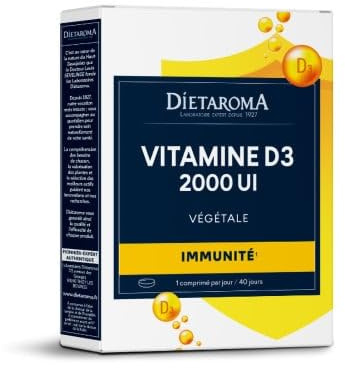 Comprimés Vitamine D3 Végétale 2000 UI - Capital Osseux & Immunité - 40 comprimés