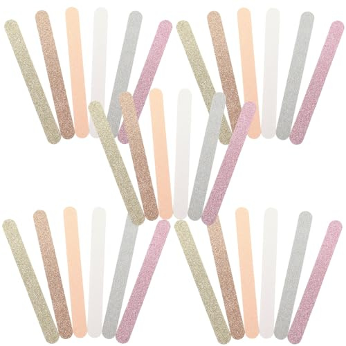 MAGICLULU Limes à Ongles Paillettes Double Face EVA, Lot de 30 pour Manucure et Pédicure, Tailles Variées, Accessoires Maniables pour Soins des Ongles
