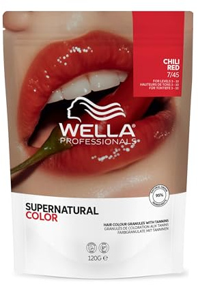 Wella Professionals Supernatural Color – Professionelle Semi-Permanente Haarfarbe – Mit Tanninen zum Färben, Stärken & Reparieren des Haares – 7/45 Chili-Rot – 120g
