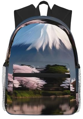 CNTDBU Mt. Fuji im Frühjahr, leichter Rucksack für Damen, Herren, lässiger Tagesrucksack für Reisen, Arbeit, Laptop-Tasche für tägliches Pendeln