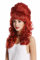WIG ME UP - GF-W2418-137 Perücke Damenperücke Barock 60er retro riesig Beehive Hochsteckfrisur Dutt lockig lang Pony rot