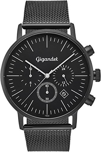 Gigandet Herren Uhr Analog Quarz mit Edelstahl Armband G22-007