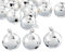 Yalulu 100 Laute Silber Glöckchen Schellen mit Öse Hänger Weihnachten Deko - ca. 14 mm