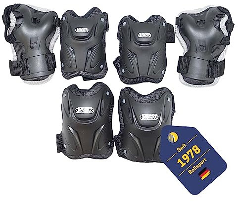 Best Sporting Protektoren-Set I Schützer Set 6-Teilig I Ellenbogenschoner / Handrückenschoner / Knieschoner in Größe S I hochwertiges Skater Schützer Set I Robustes & stabiles Schonerset